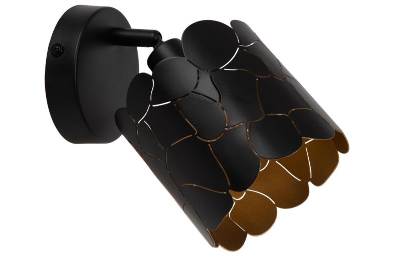 Lucide ALMELO - Nástenné bodové svietidlo / Nástenné svietidlo - Ø 12 cm - 1xE14 - Čierna